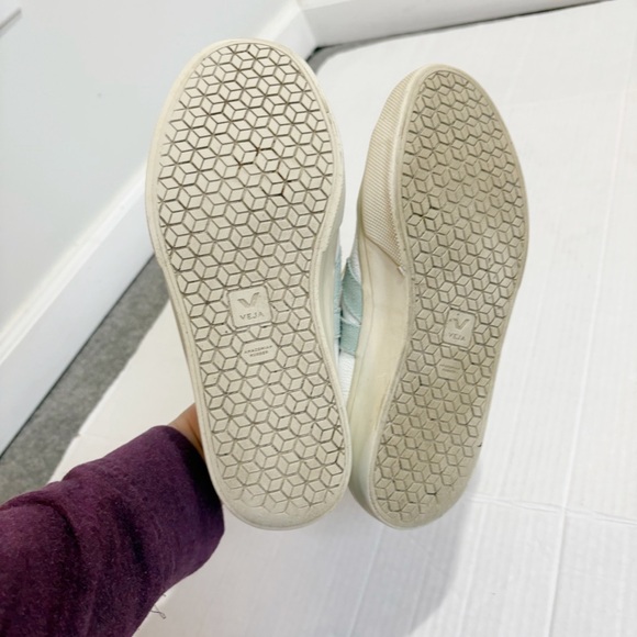 Veja Campo Leather Sneakers White Leather Size 6 Natural Suede Low Top Trainers - Picture 8 of 11